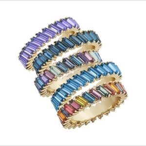 Gold Ring Zirconia Inlaid Size 7
